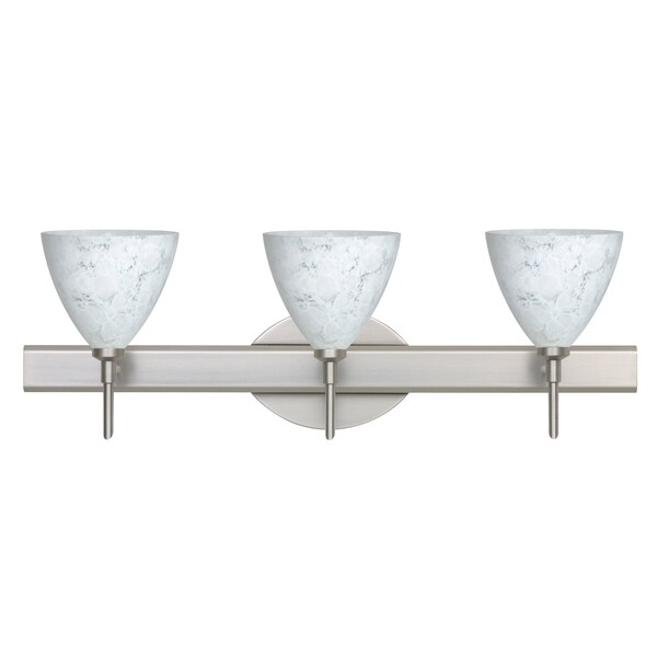 Besa Lighting Mia Vanity, Carrera, Satin Nickel Finish, 3x5W LED 3SW-177919-LED-SN - main